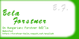 bela forstner business card